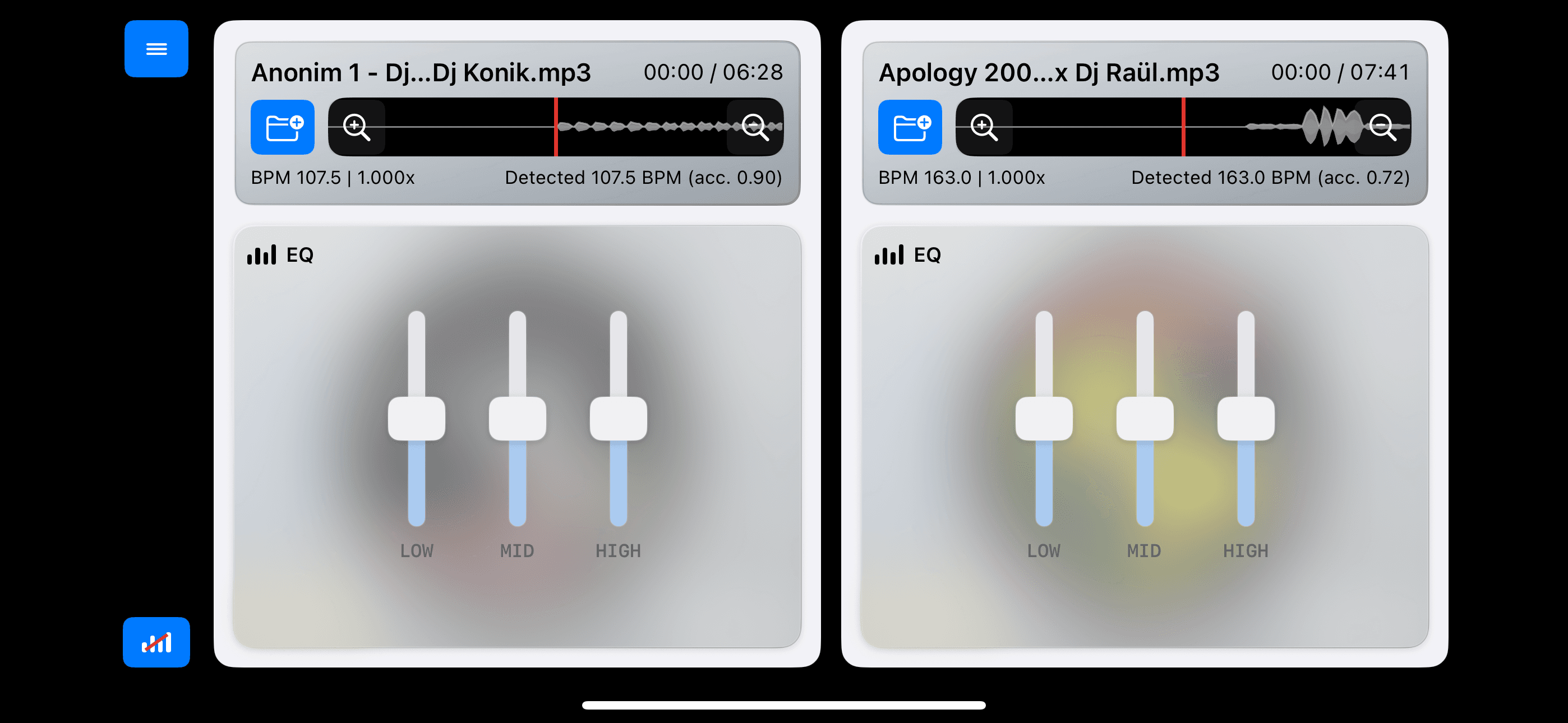 DJcompanion equalizer overlay